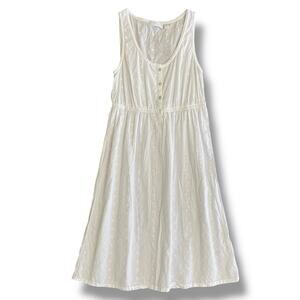 The White Company White Cotton Eyelet Nightgown Sleep Dress S